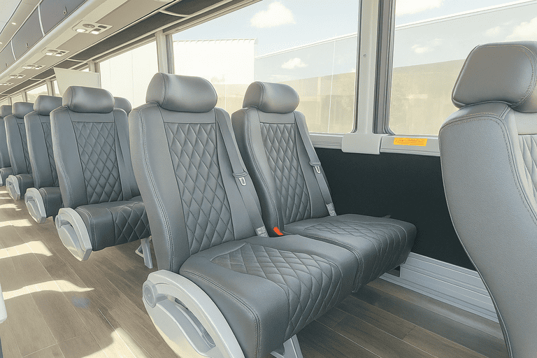 interior of Montebello Coach Bus Service charter bus