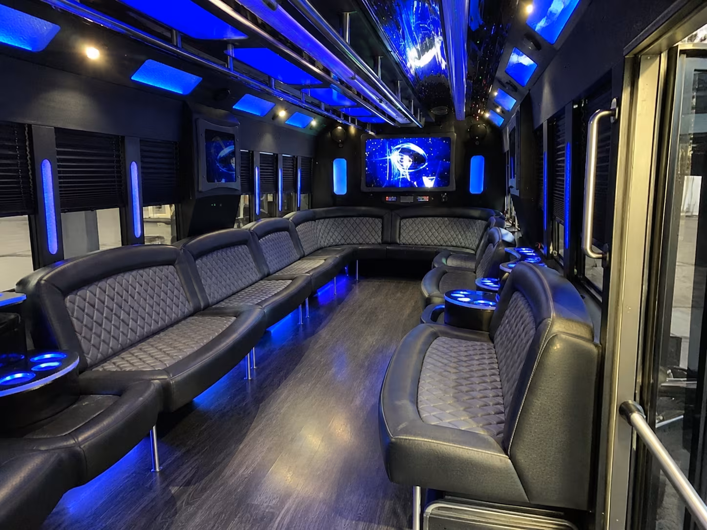 montebello 28 passenger party bus interior