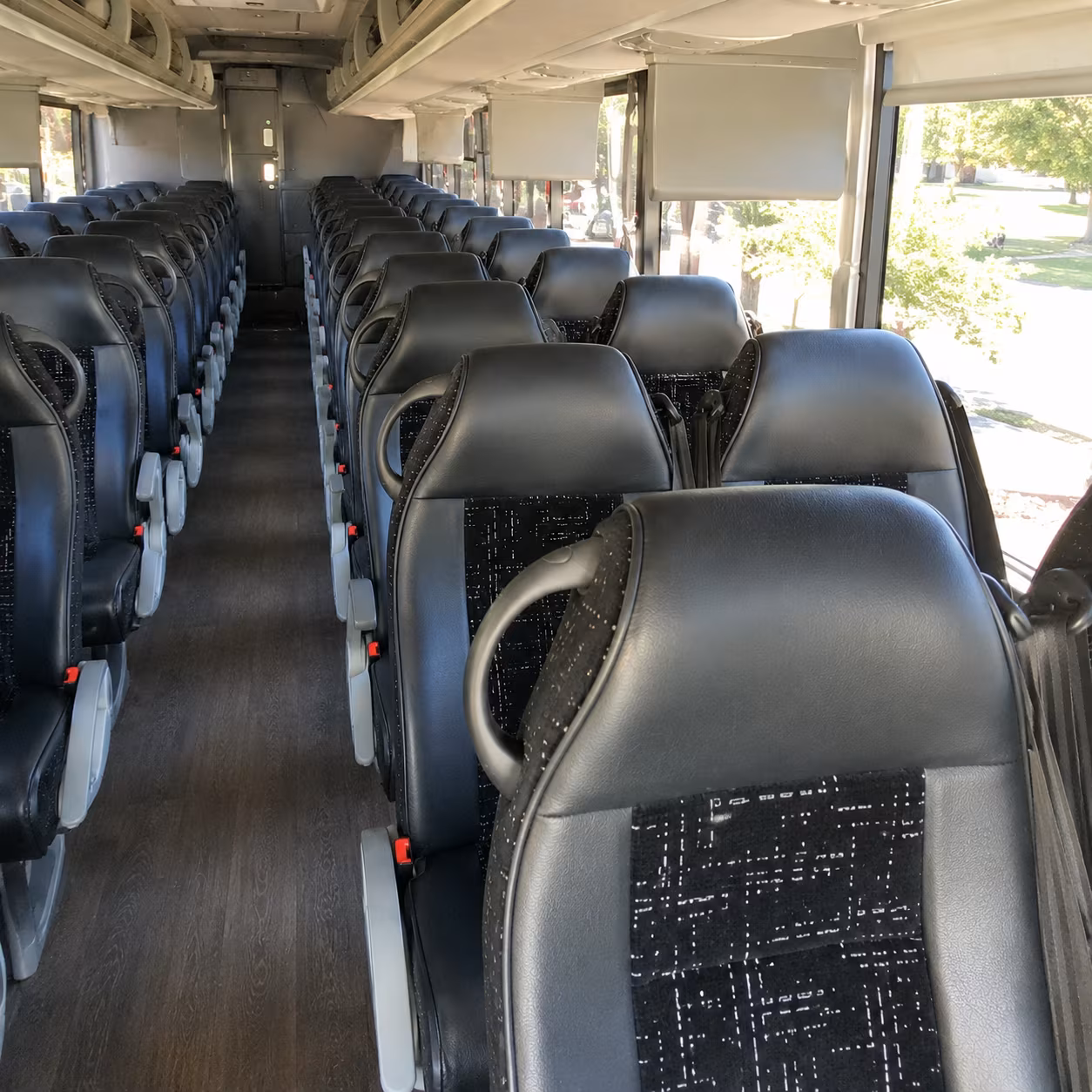 montebello 56 passenger charter bus interior